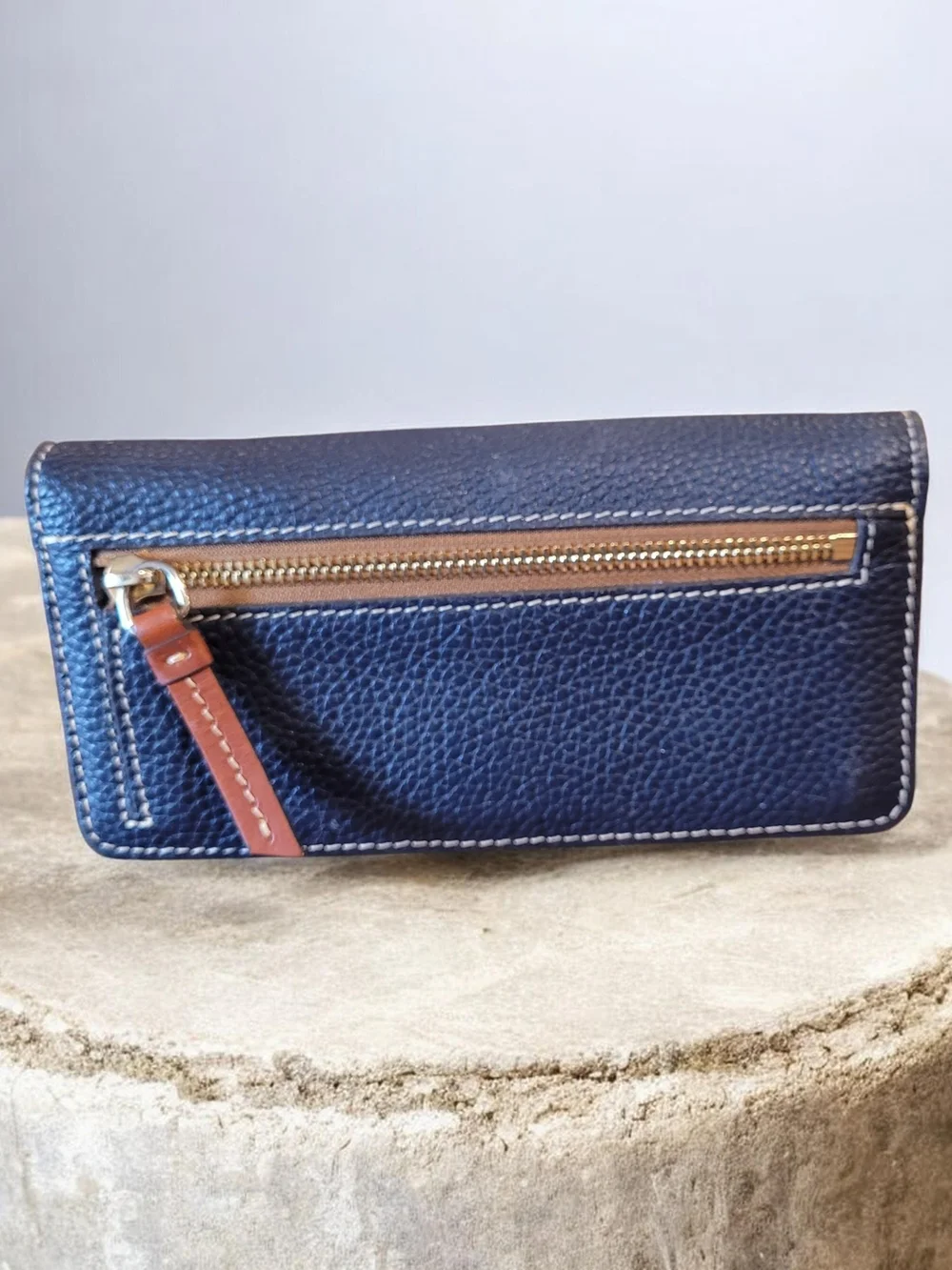 Dooney & Bourke Navy Pebble Leather Wallet